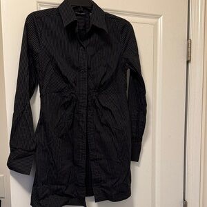 New York & Company Black Pinstripe button down shirt